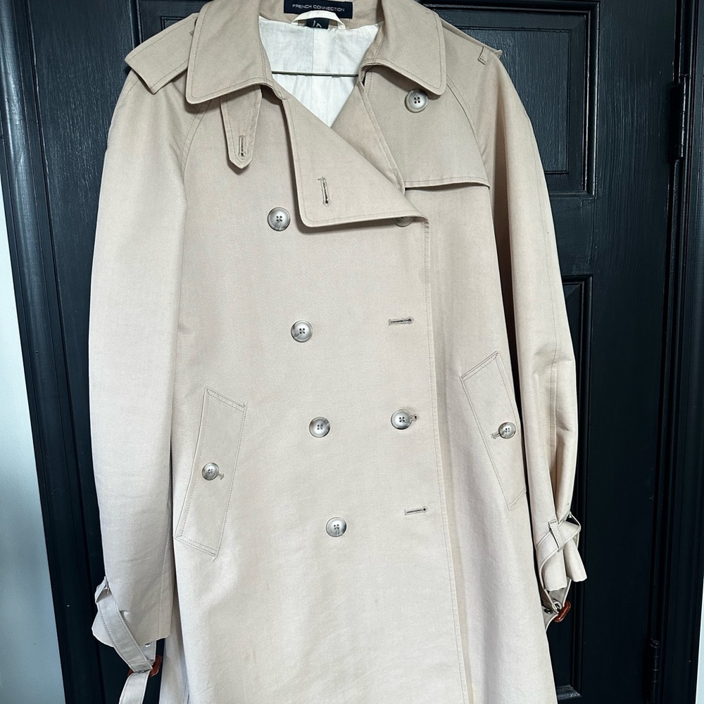 French connection tan/beige trench coat size 6